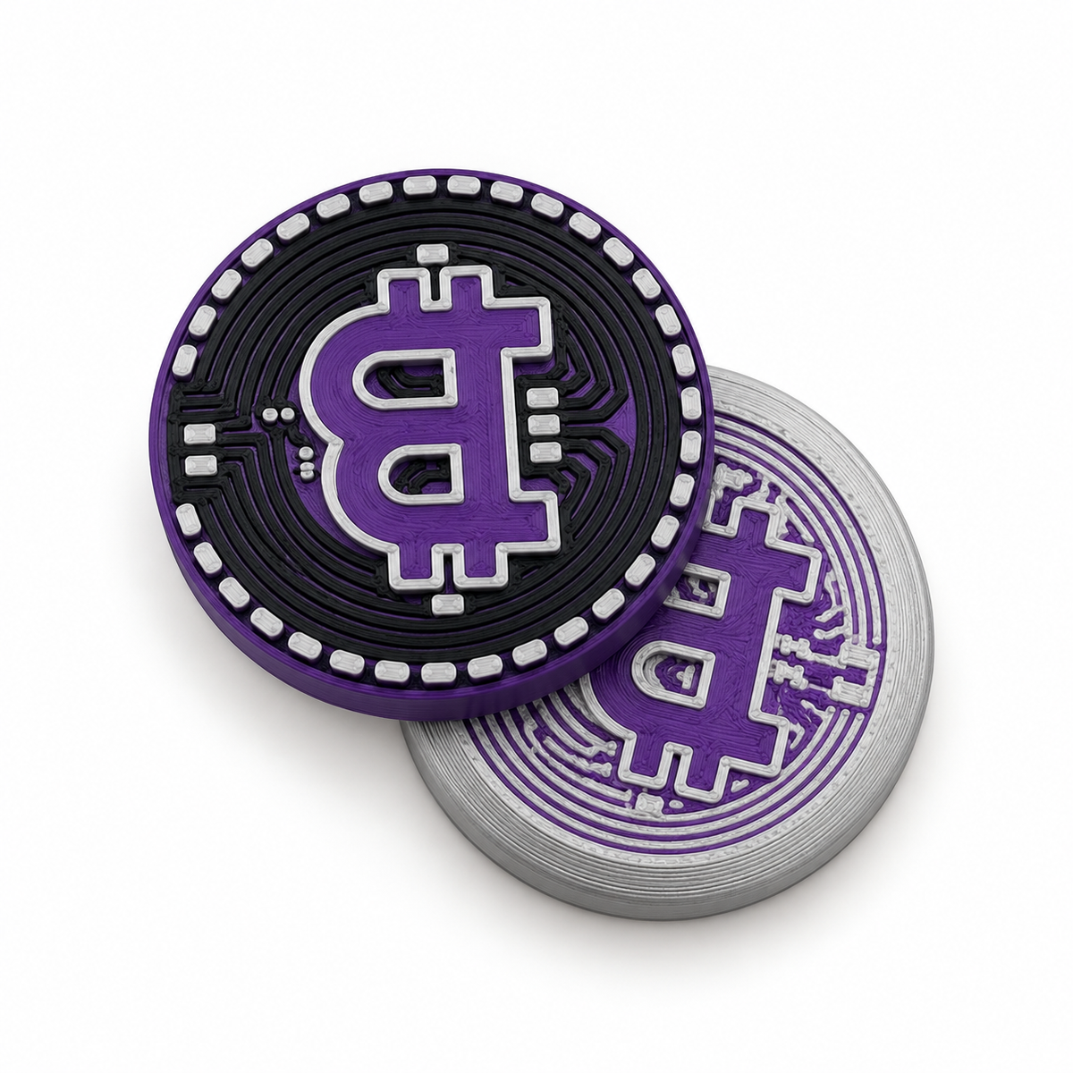 Purple & Silver Bitcoin Magnetic Fidget