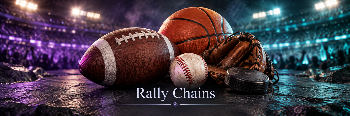 Rally Chains sports-themed cover with stadium lighting