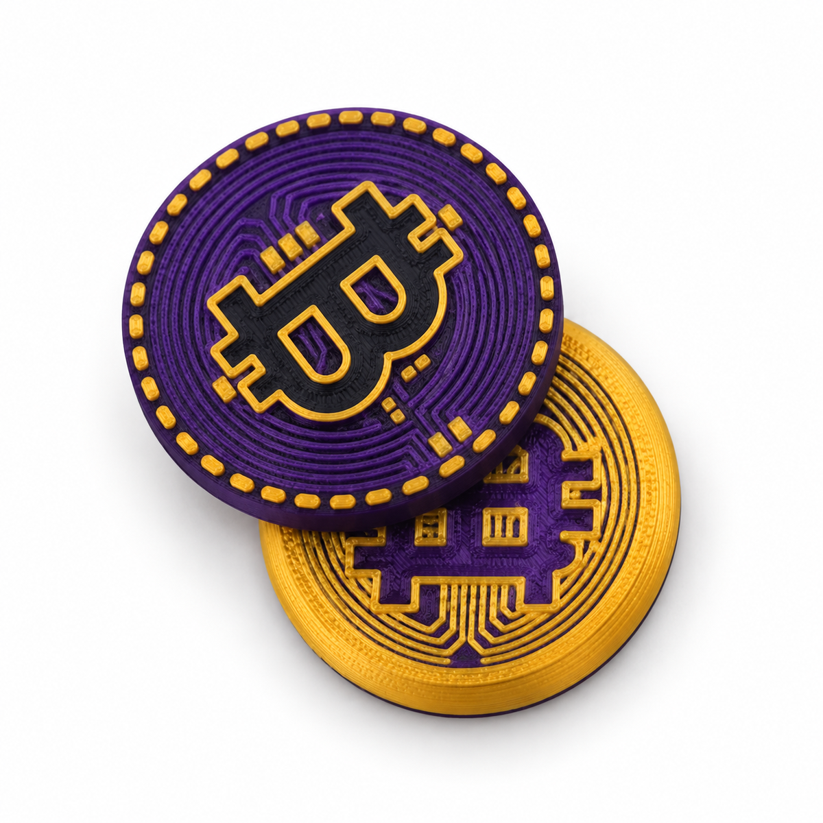 Purple & Gold Bitcoin Magnetic Fidget