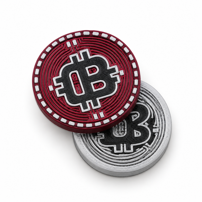 Red & Silver Bitcoin Magnetic Fidget