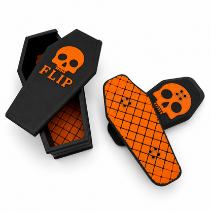 Orange Coffin Kickflips with matching case