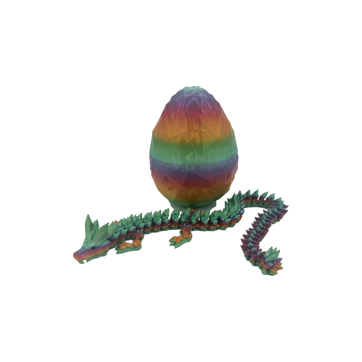 Rainbow - Crystal Egg with matching 16 inch Crystal Dragon