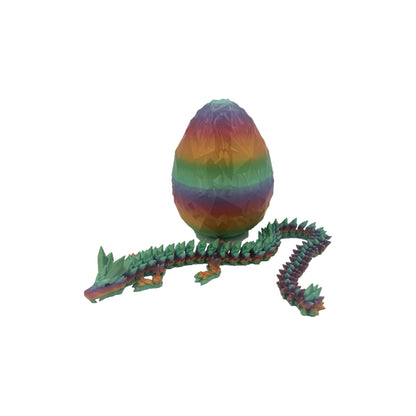 Rainbow - Crystal Egg with matching 16 inch Crystal Dragon