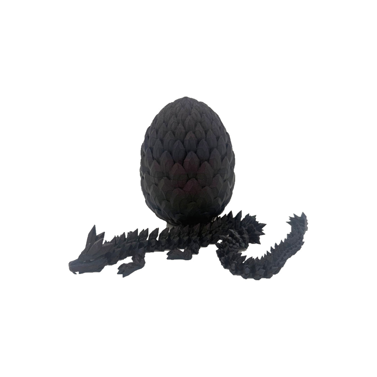 Black - Scale Egg with matching 16 inch Crystal Dragon
