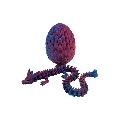Purple / Blue - Scale Egg with matching 16 inch Crystal Dragon