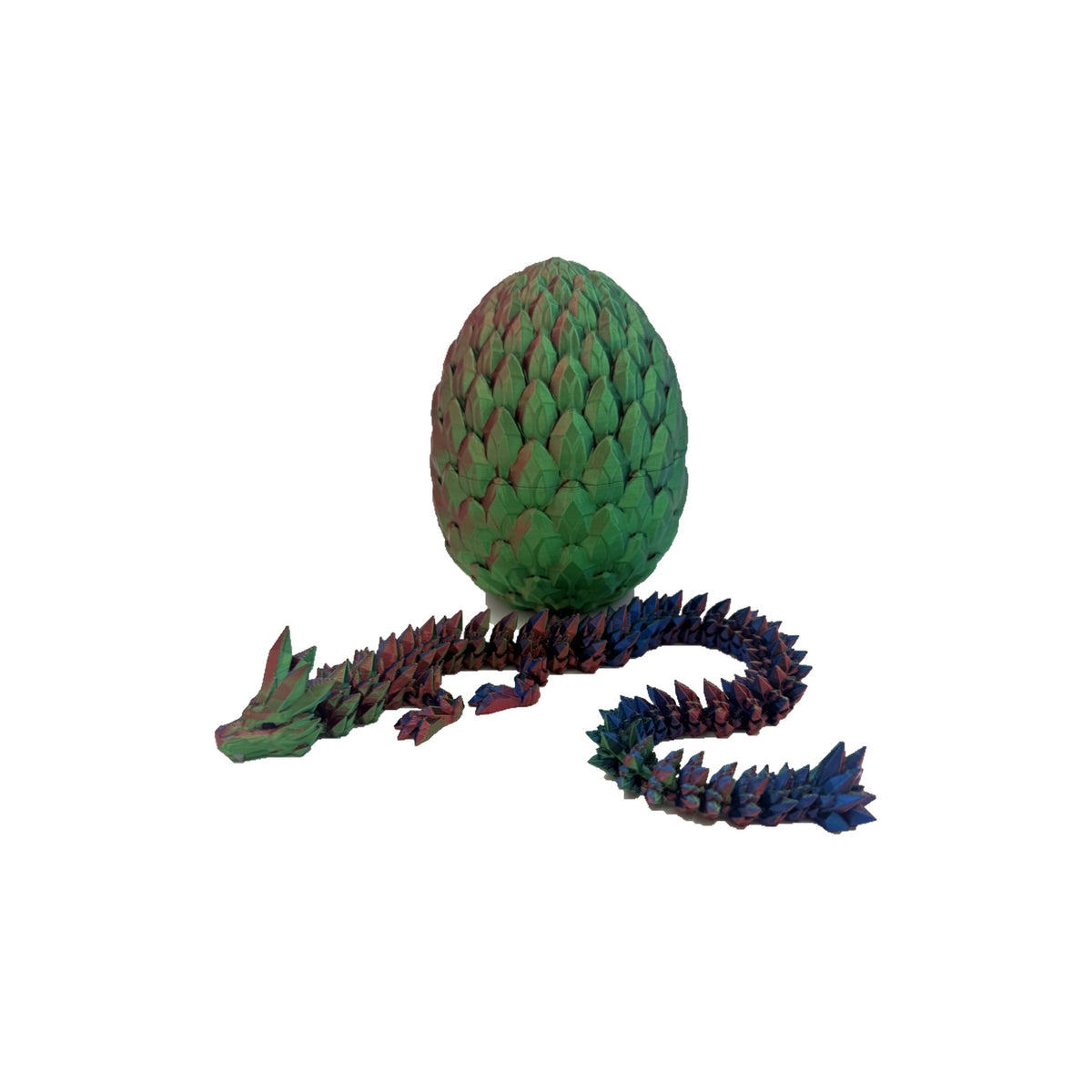Green / Purple / Blue - Scale Egg with matching 16 inch Crystal Dragon