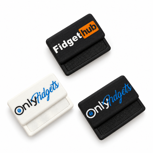 OnlyFidgets white and black and FidgetHub magnetic fidgets