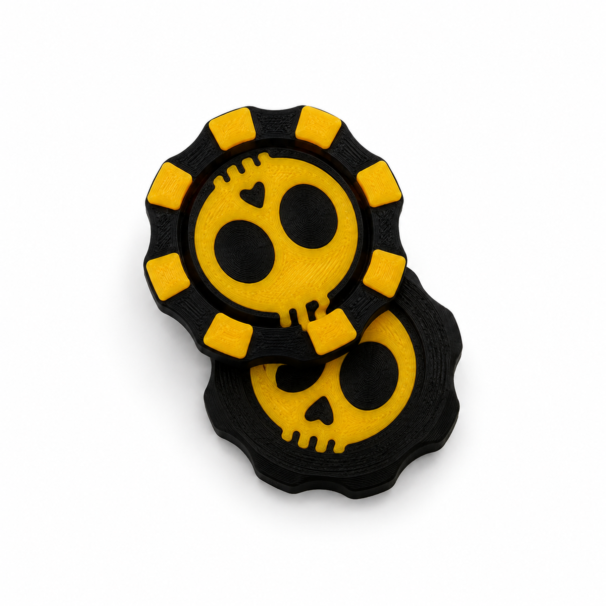 Black & Gold skull poker chip magnetic fidget