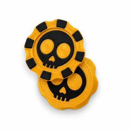 Gold & Black skull poker chip magnetic fidget
