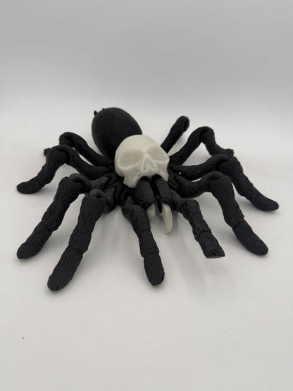 XL Black with Blue Glow spider, just over 10 inches